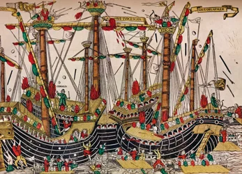 La battaglia di Zonchio Navarino, c1499