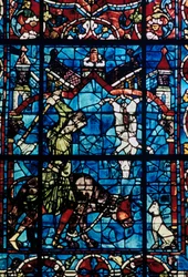 I macellai, vetrata, Cattedrale di Chartres, Francia, 1194-1260