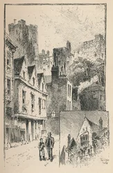 Il castello da Thames Street. Un pezzo delle mura esterne, 1895