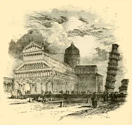 La Cattedrale e la Torre Pendente, Pisa, 1890
