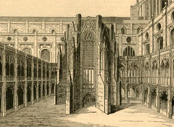 La Sala Capitolare della Vecchia San Paolo, da una veduta di Hollar, 1897