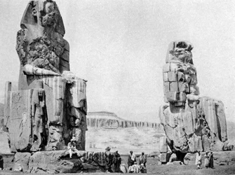 I Colossi di Memnone, Luxor Tebe, Egitto, c1922