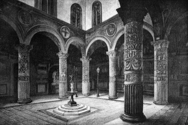 Il cortile di Palazzo Vecchio, Firenze, Italia, 1882