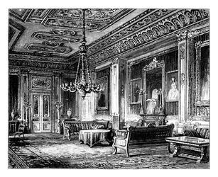 Il salotto cremisi, Castello di Windsor, c1888