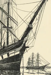 Il Cutty Sark 1869, nel Porto di Falmouth, 1938
