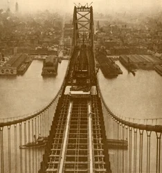Il ponte sospeso sul fiume Delaware, c1930