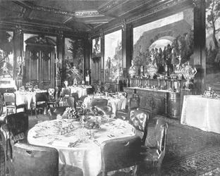 La sala da pranzo a Sandringham, Norfolk, 1894
