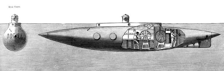 Il Nautilus, sottomarino a dislocamento e risalita, 1887