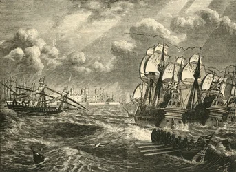 La Flotta Inglese Prima di Cadice, 1596, 1890