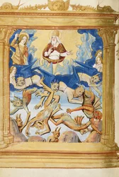 La caduta di Lucifero. Dal Libro delle Ore, c. 1500