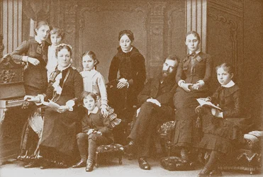 La famiglia del collezionista, mecenate e fondatore della galleria Pavel Tretyakov