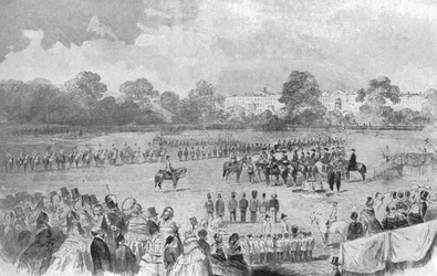 La prima distribuzione della Victoria Cross da parte della Regina Vittoria, Hyde Park, 26 giugno 1857, 1901