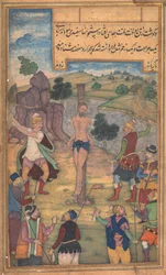 La Flagellazione, da uno Specchio di Santità Mirat al-quds di Padre Jerome Xavier, 1602-1604