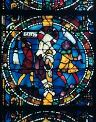 La Flagellazione, vetrata, Cattedrale di Chartres, Francia
