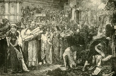 I fiorentini rinunciano alle vanità per ordine di Savonarola