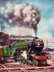 Il Flying Scotsman lascia la stazione di Kings Cross, trainato dal No. 2563, 1935-36