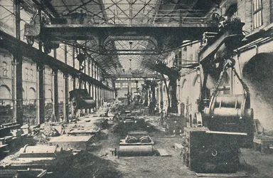 La fonderia presso gli stabilimenti di Swindon, c1917