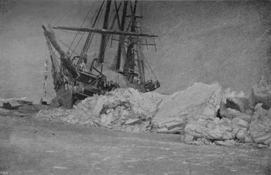 La Fram dopo una pressione del ghiaccio. 10 gennaio 1895
