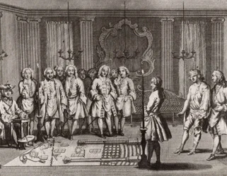 La cerimonia di iniziazione dei massoni francesi, XVIII secolo