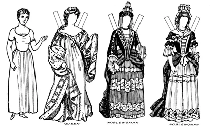 La Galleria del Costume Britannico: Alcuni degli abiti indossati durante il regno di Anna, c1934