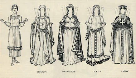 La Galleria del Costume Britannico: Tipi di Abbigliamento nei Tempi dei Primi Plantageneti, c1934