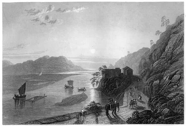 Il Gange entra nelle pianure vicino a Hurdwar, India, c1860