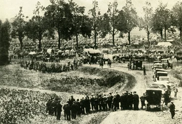I tedeschi arrestano i civili a Visé in Belgio, agosto 1914