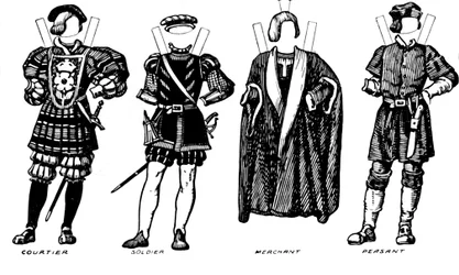 La grande galleria del costume britannico: Abito indossato al tempo di Enrico VIII, c1934