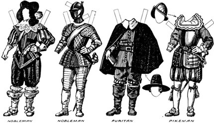 La Grande Galleria del Costume Storico: Abiti indossati durante il regno di Giacomo I, c1934