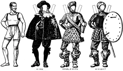 La grande galleria del costume storico: alcuni abiti del tempo di Carlo I, c1934