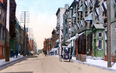 Gli hotel Halifax e Queens, Hollis Street, Halifax, Nuova Scozia, Canada, 1911