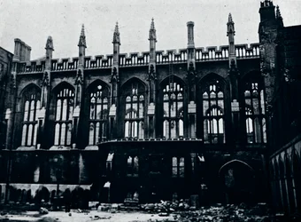 La Sala Storica nel Tempio Interno completamente distrutta dal fuoco, 1941