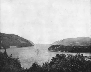 Il fiume Hudson a West Point, Stato di New York, USA, c1900