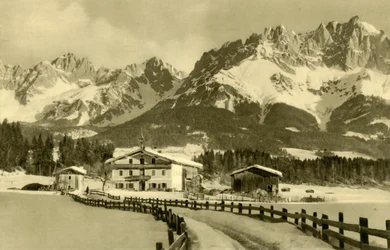 Le montagne del Kaiser, Oberndorf, Tirolo, Austria, c1935