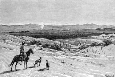 Il deserto di Kizil-Kum, pozzi di Dussibal, Asia, 1895