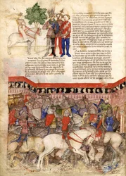 I Cavalieri della Tavola Rotonda, Miniatura da La Quête du Saint Graal et la Mort d