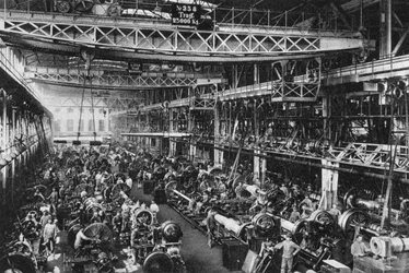 La fabbrica di cannoni Krupp numero 1, Essen, Germania, Prima guerra mondiale, 1917