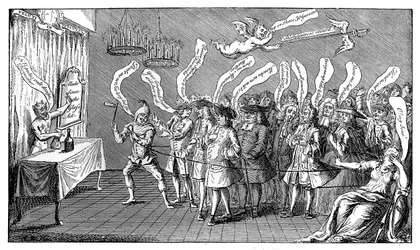 Il Mago o Bottigliere. Credulità Inglese: o, Siete tutti imbottigliati, 1749