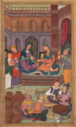 Le Nozze di Cana, da uno Specchio di Santità Mirat al-quds di Padre Jerome Xavier, 1602-1604