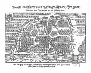 La mappa di Mosca da Moscouiter wunderbare Historien di Sigmund von Herberstein, 1567