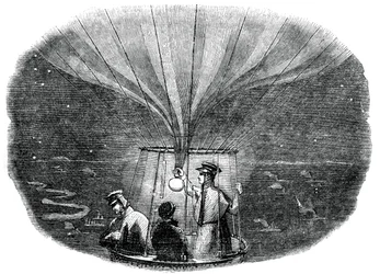 Il pallone Nassau che passa sopra Liegi di notte, 1836, 1886