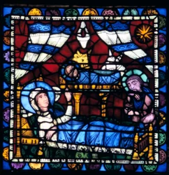 La Natività, vetrata, Cattedrale di Chartres, Francia, 1194-1260