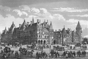 I nuovi tribunali, Westminster, Londra, c1878