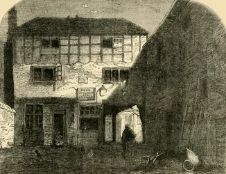 Il vecchio Red Lion, dalla parte anteriore, c1872