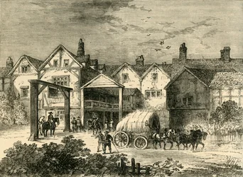 Il vecchio Tabard Inn, nel XVII secolo, c1878