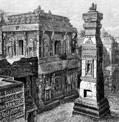 Il Palazzo di Kailash, Ellora, India, 1895