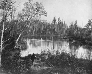 Il fiume Peshtigo, Wisconsin, USA, c1900