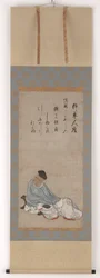 Il poeta Kakinomoto no Hitomaro, periodo Muromachi o Momoyama