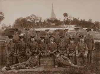 Lo staff dei quartiermastri del 1° Royal Munster Fusiliers, Rangoon, Birmania, 1913