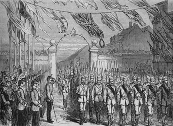 Il ritorno delle truppe da Ashantee, c1880